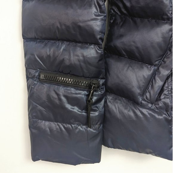 Andrew Marc EUC Navy Down Hooded Zip Jacket L - Picture 3 of 12
